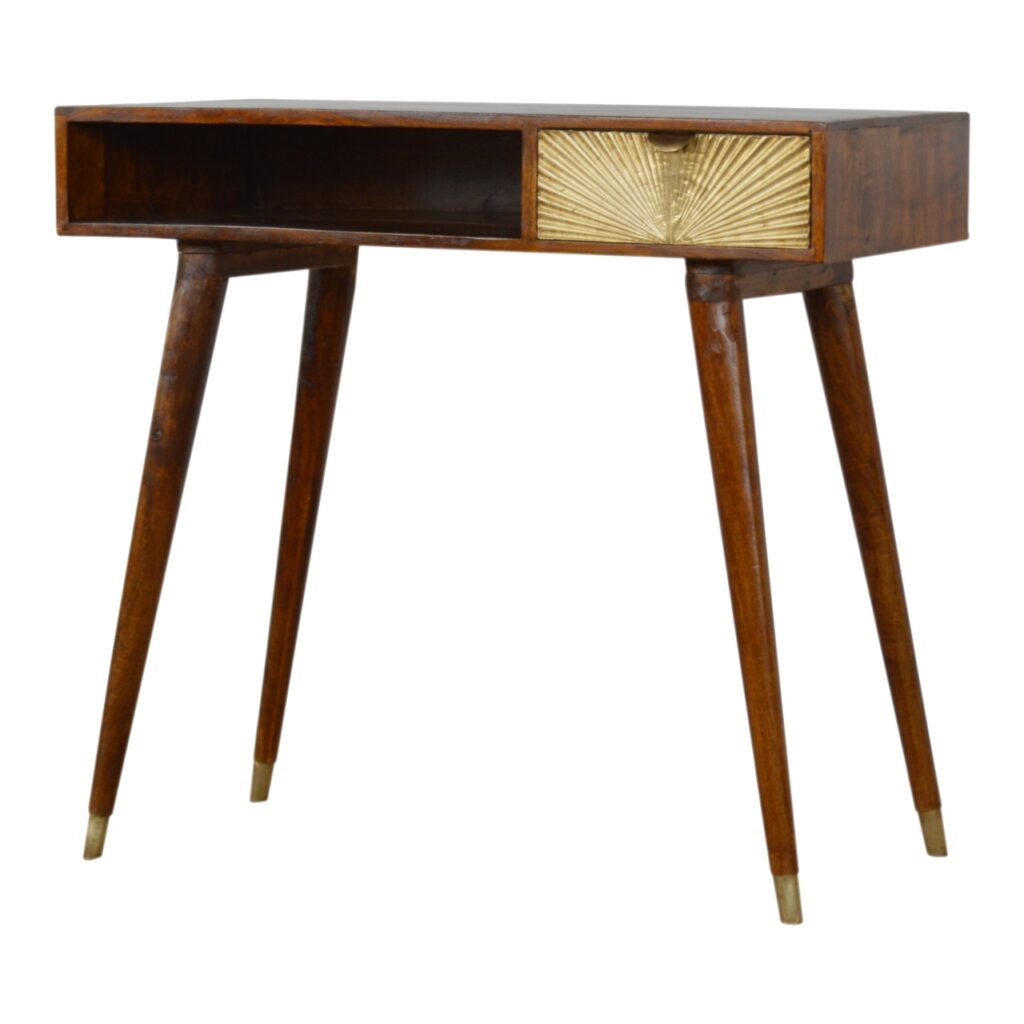 Sunrise Gold Carved Writing Desk - Image 9