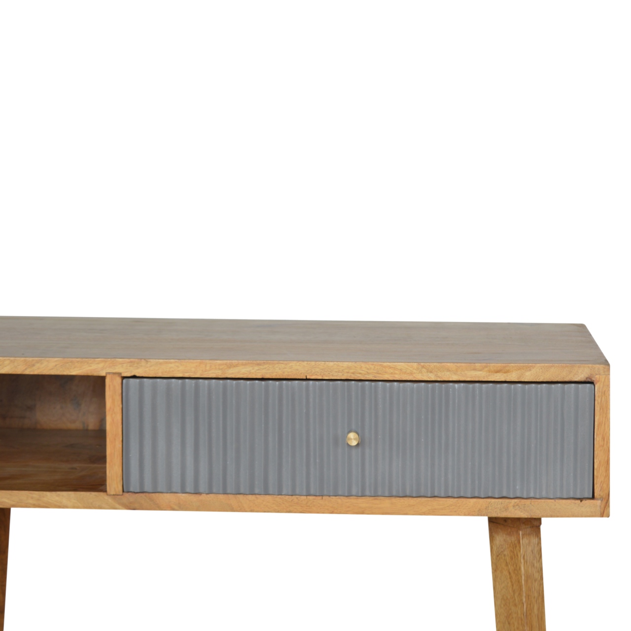Grey Line Carved Writing Desk - Image 4