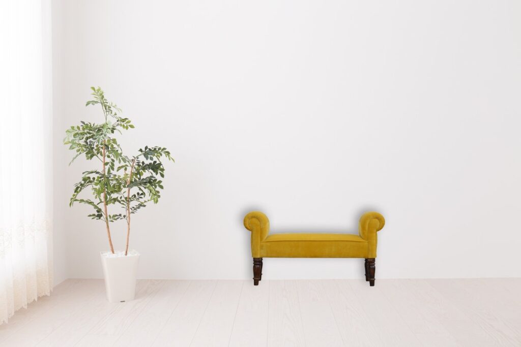 Mustard Velvet Bench - Image 11