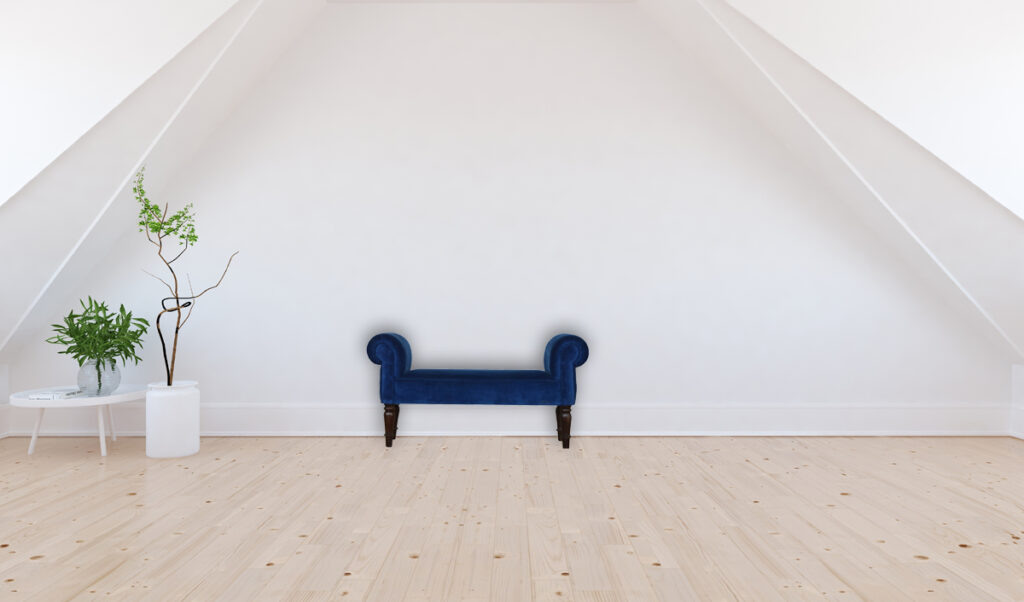 Royal Blue Velvet Bench - Image 11