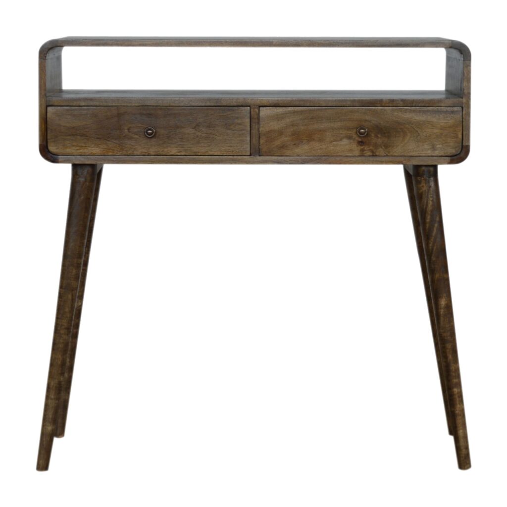 Curved Grey-wash Console Table - Image 10