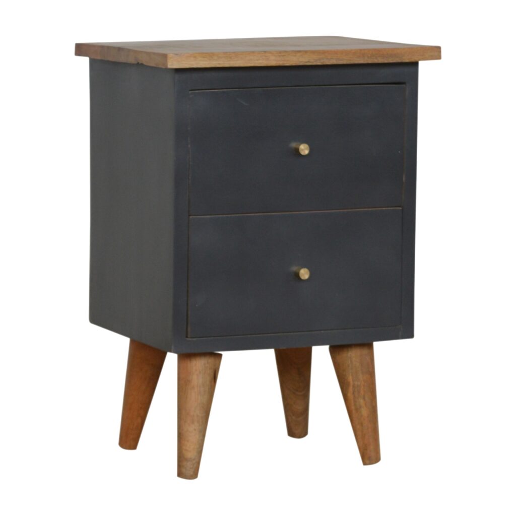 Charcoal Black Hand Painted Bedside - Image 2