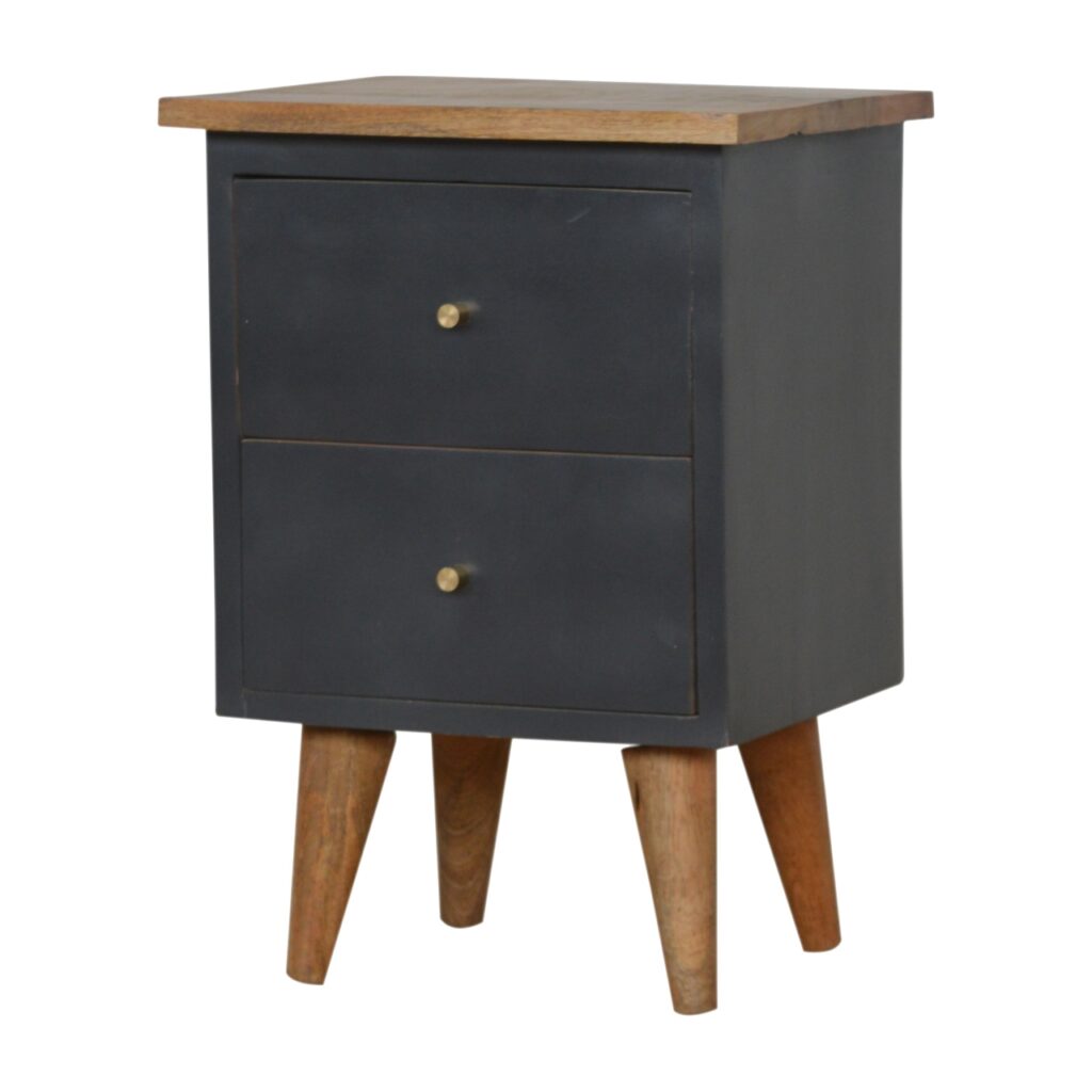 Charcoal Black Hand Painted Bedside - Image 3