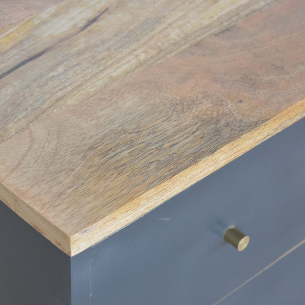 Charcoal Black Hand Painted Bedside - Image 4