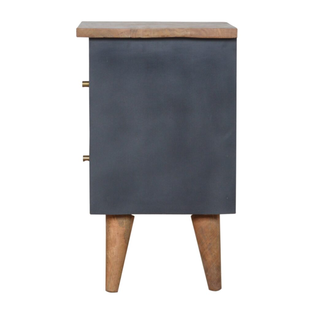 Charcoal Black Hand Painted Bedside - Image 8