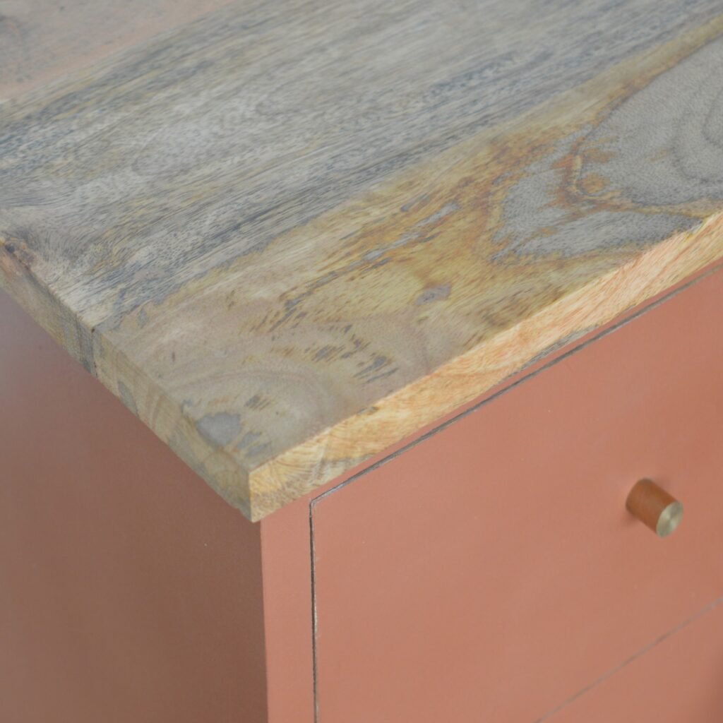 Brick Red Hand Painted Bedside - Image 6
