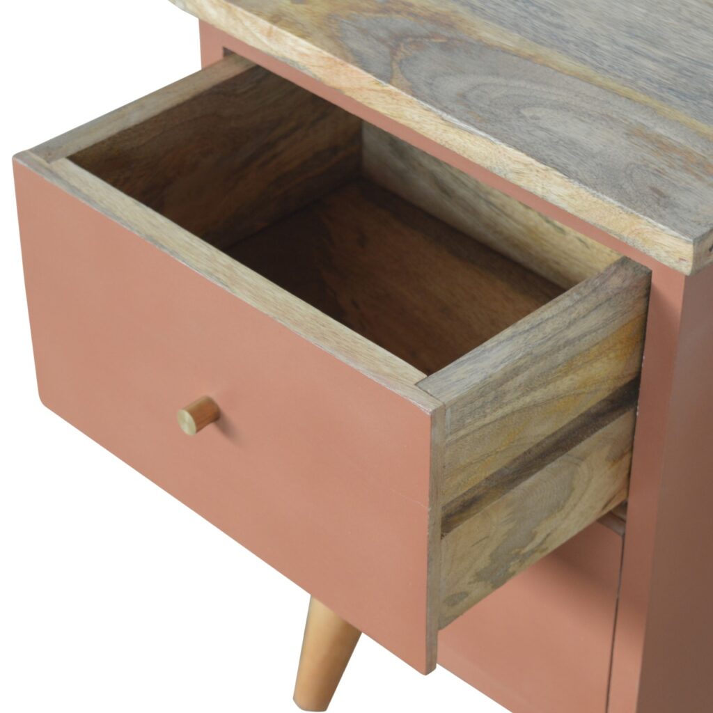 Brick Red Hand Painted Bedside - Image 7