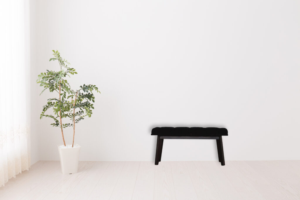 Black Velvet Hallway Bench - Image 10