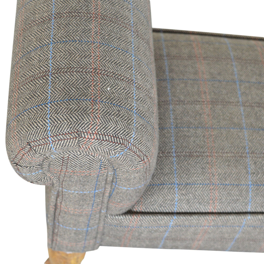 Multi Tweed Turned Bedroom Bench - Image 7