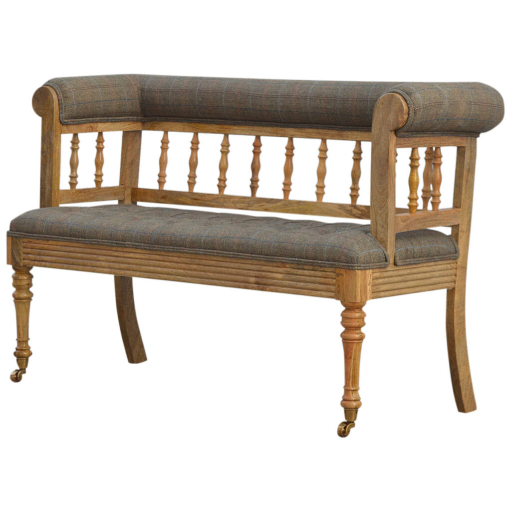 Multi Tweed Deep Button Bench - Image 3