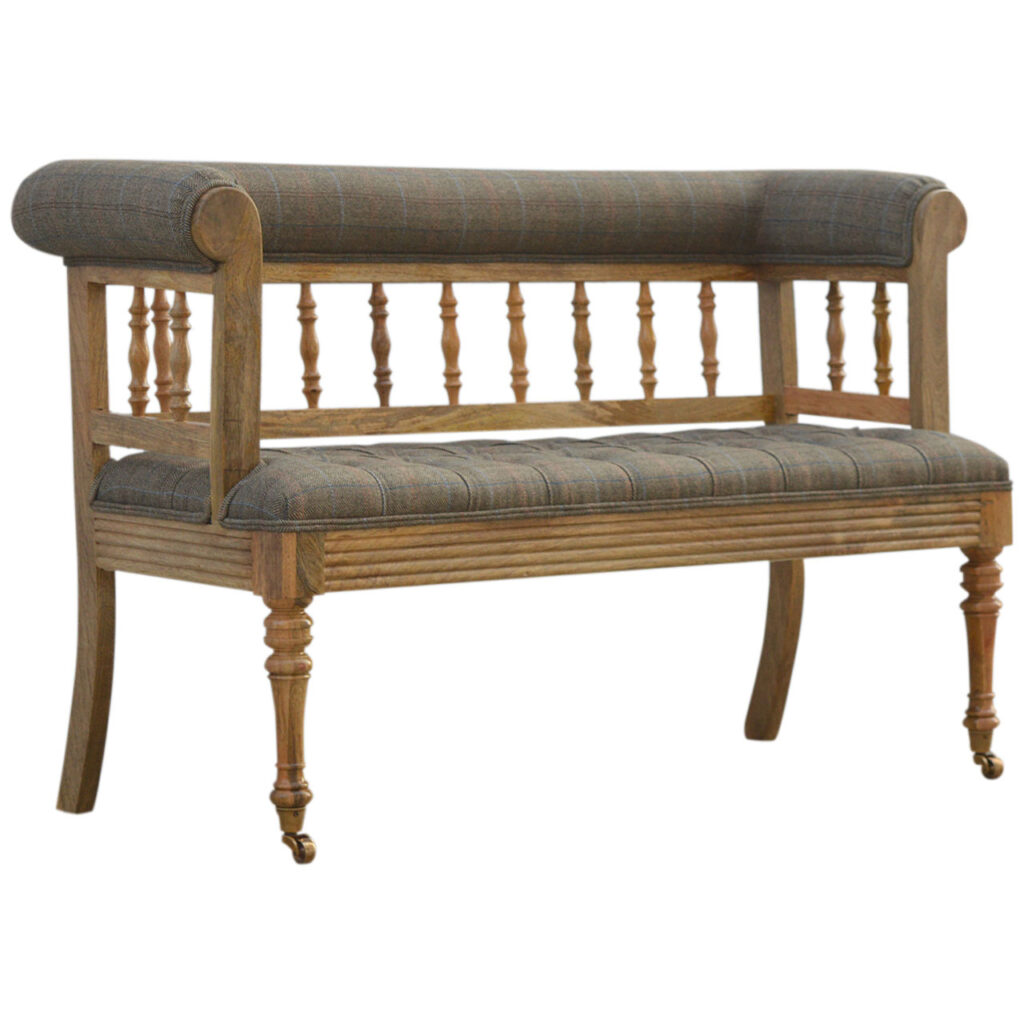 Multi Tweed Deep Button Bench - Image 2