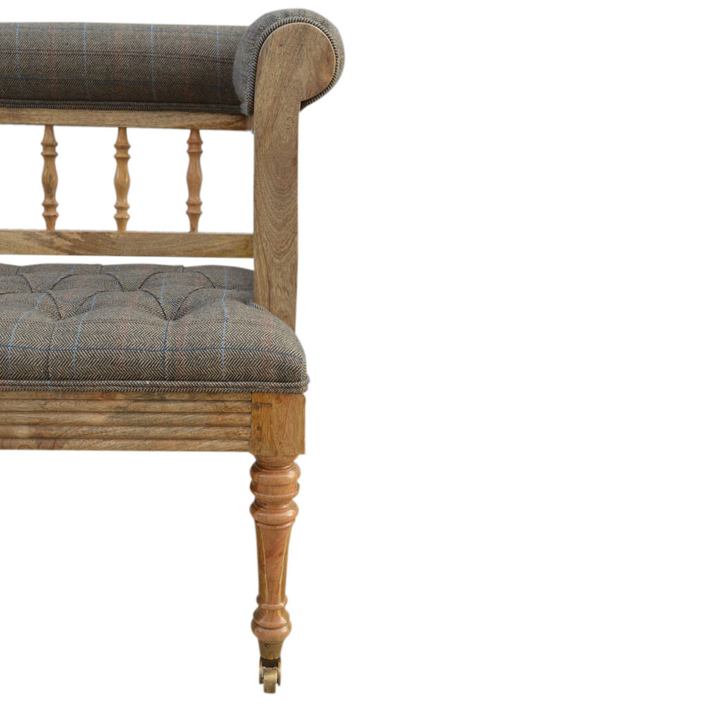 Multi Tweed Deep Button Bench - Image 5