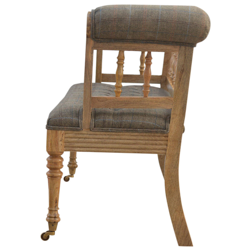 Multi Tweed Deep Button Bench - Image 9