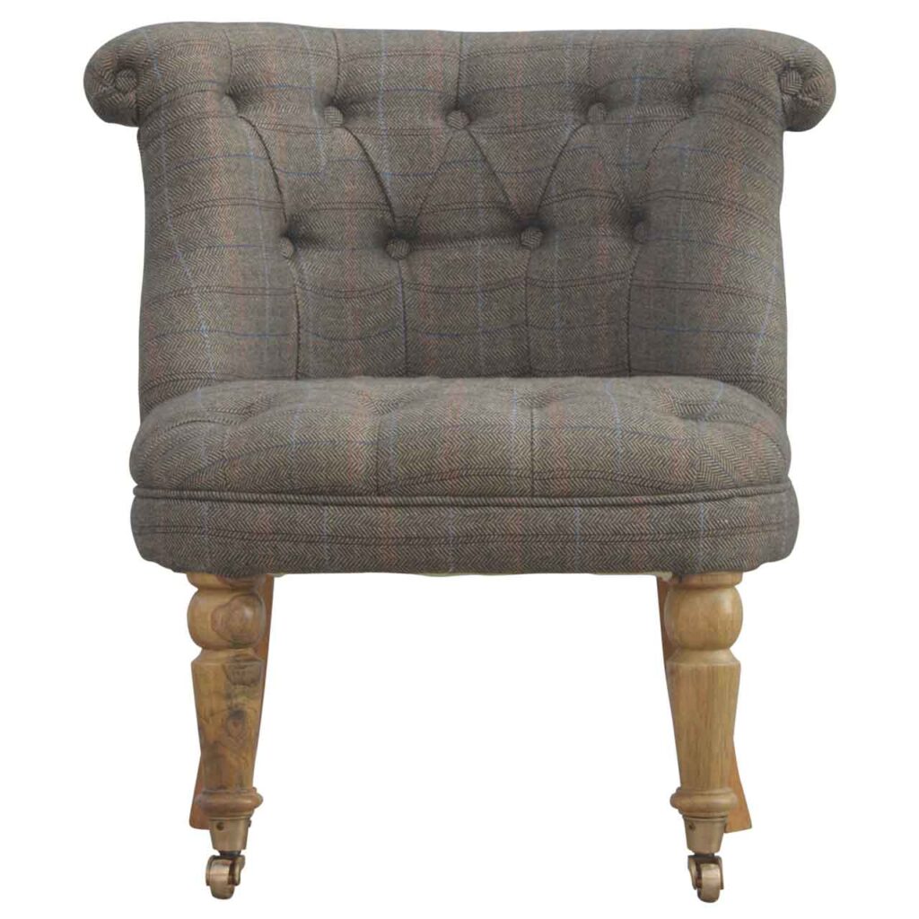 Small Multi Tweed Accent Chair - Image 2