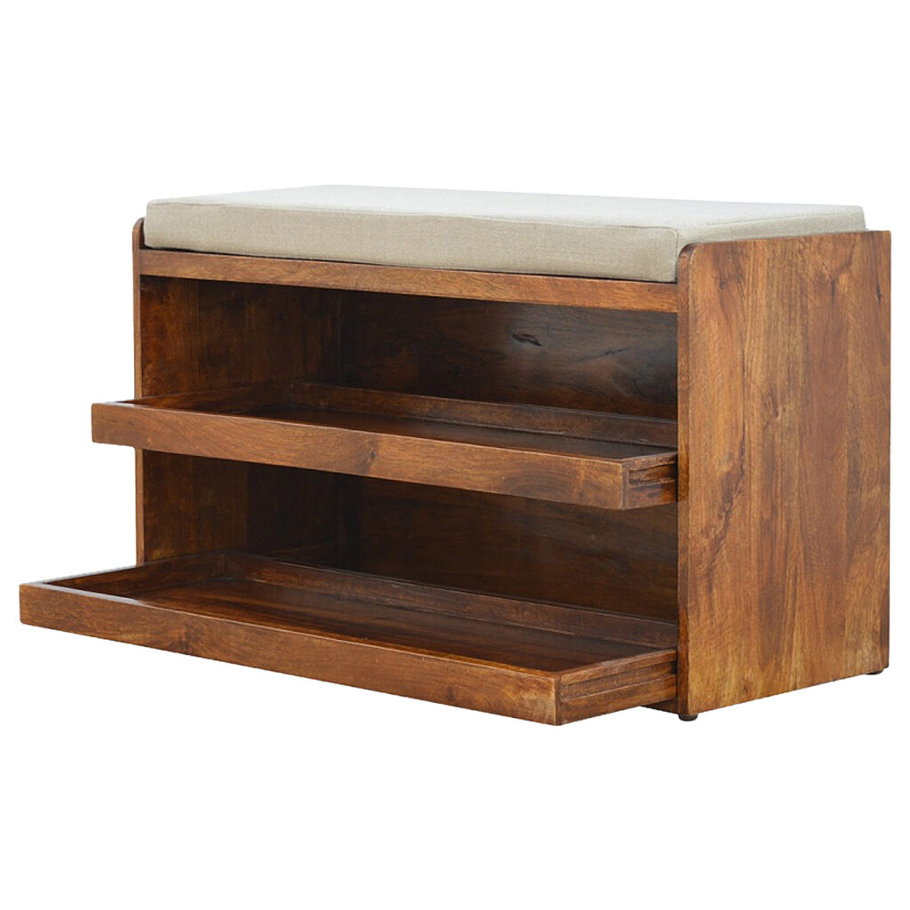 Mud Linen Pull out Shoe Bench - Image 3