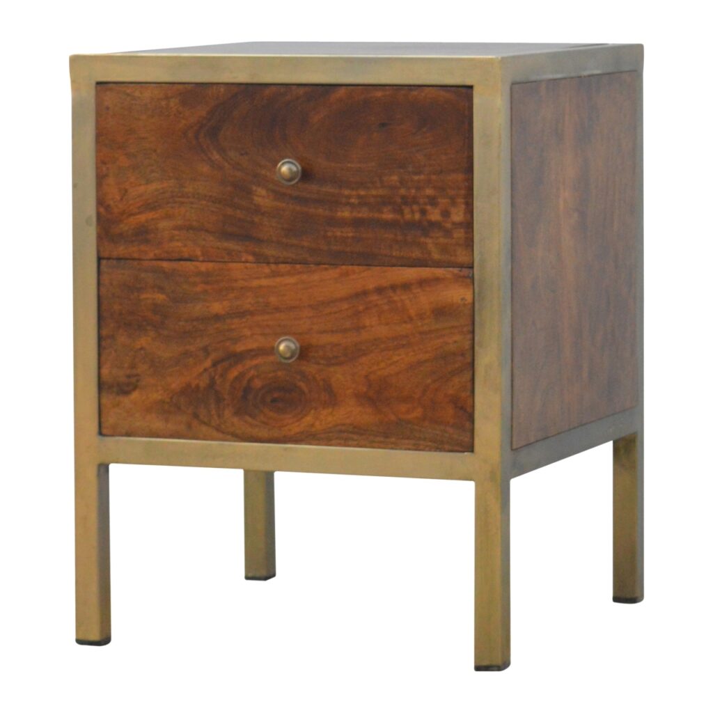 Gold Iron Frame Bedside - Image 2