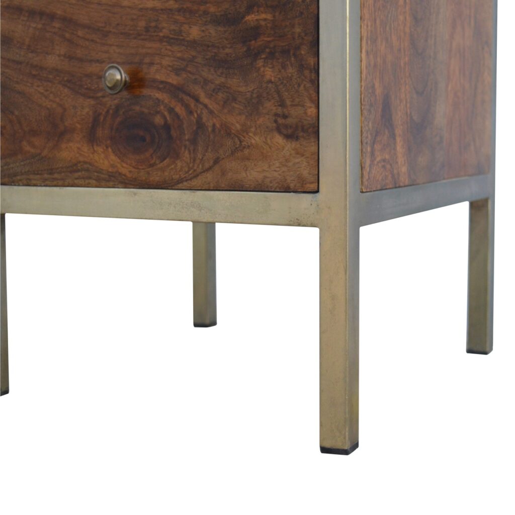 Gold Iron Frame Bedside - Image 7