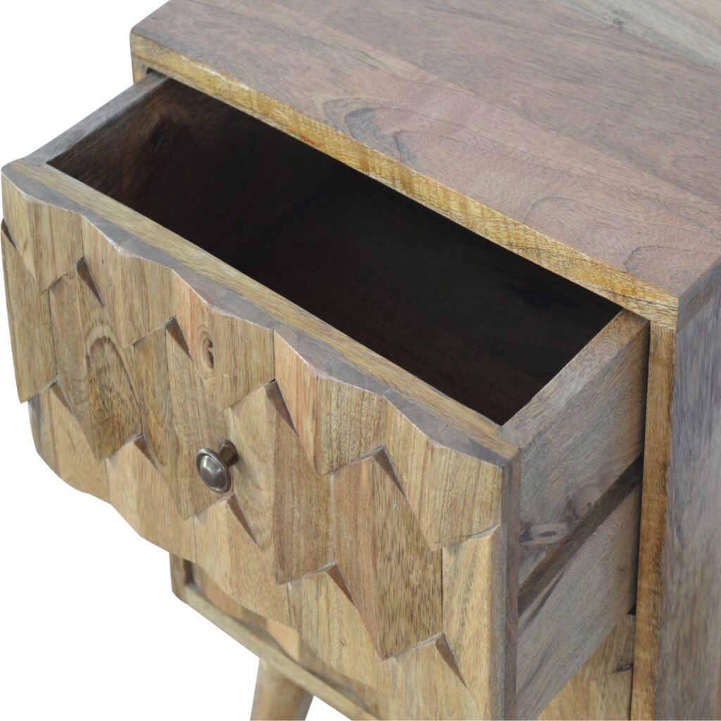 Pineapple Carve 2 Drawer Bedside - Image 5