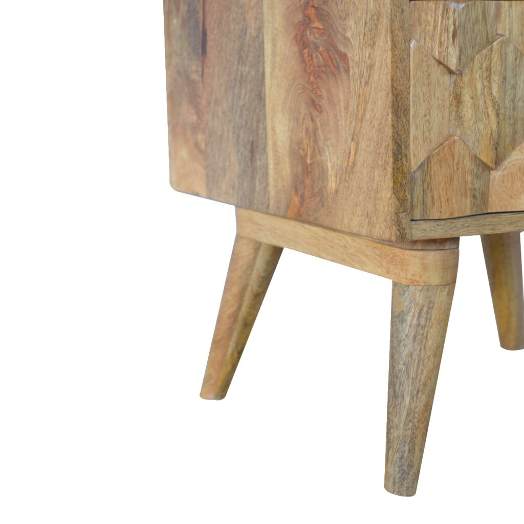 Pineapple Carve 2 Drawer Bedside - Image 6