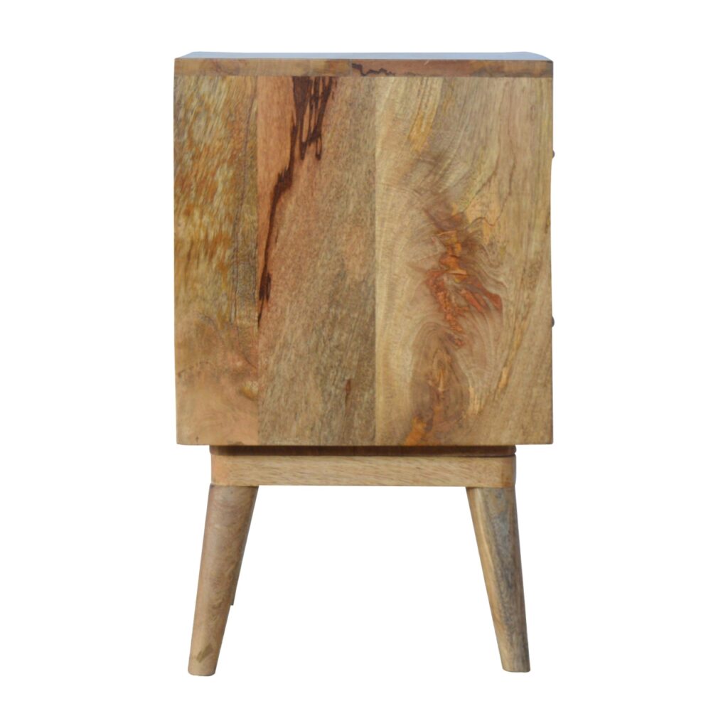 Pineapple Carve 2 Drawer Bedside - Image 4
