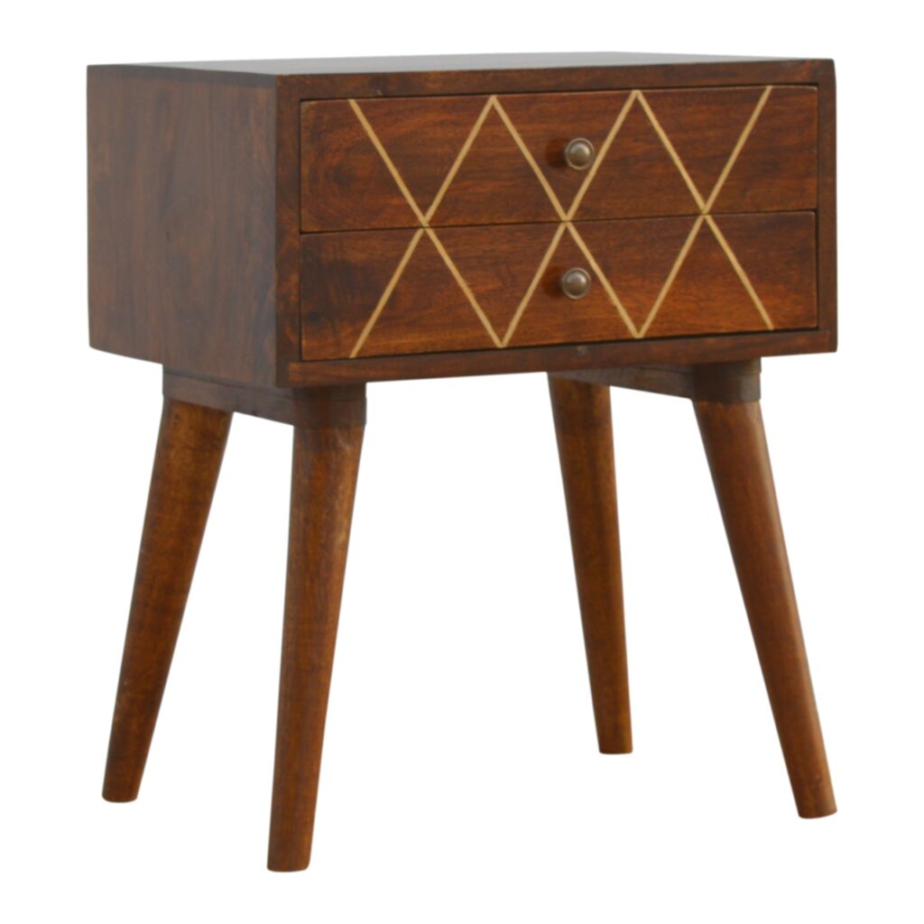 Geo Brass Inlay Bedside - Image 3