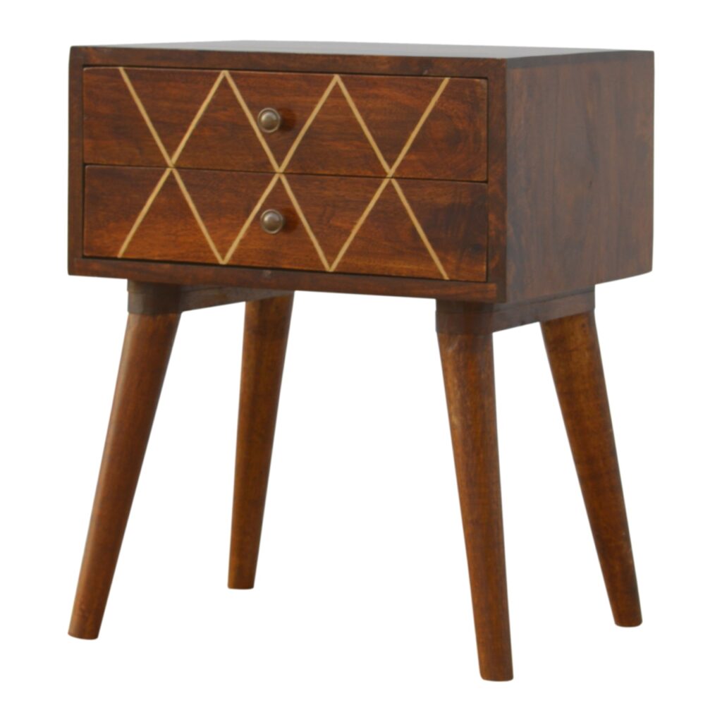Geo Brass Inlay Bedside - Image 2
