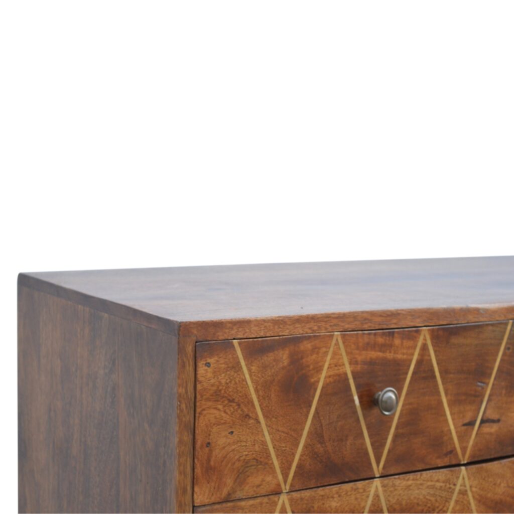 Geometric Brass Inlay Media Unit - Image 3