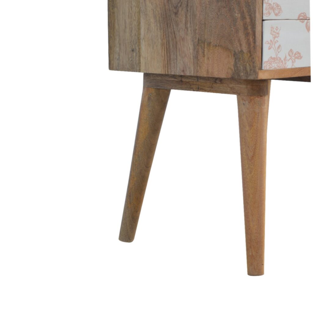 Pink Floral Screen Printed Bedside - Image 7
