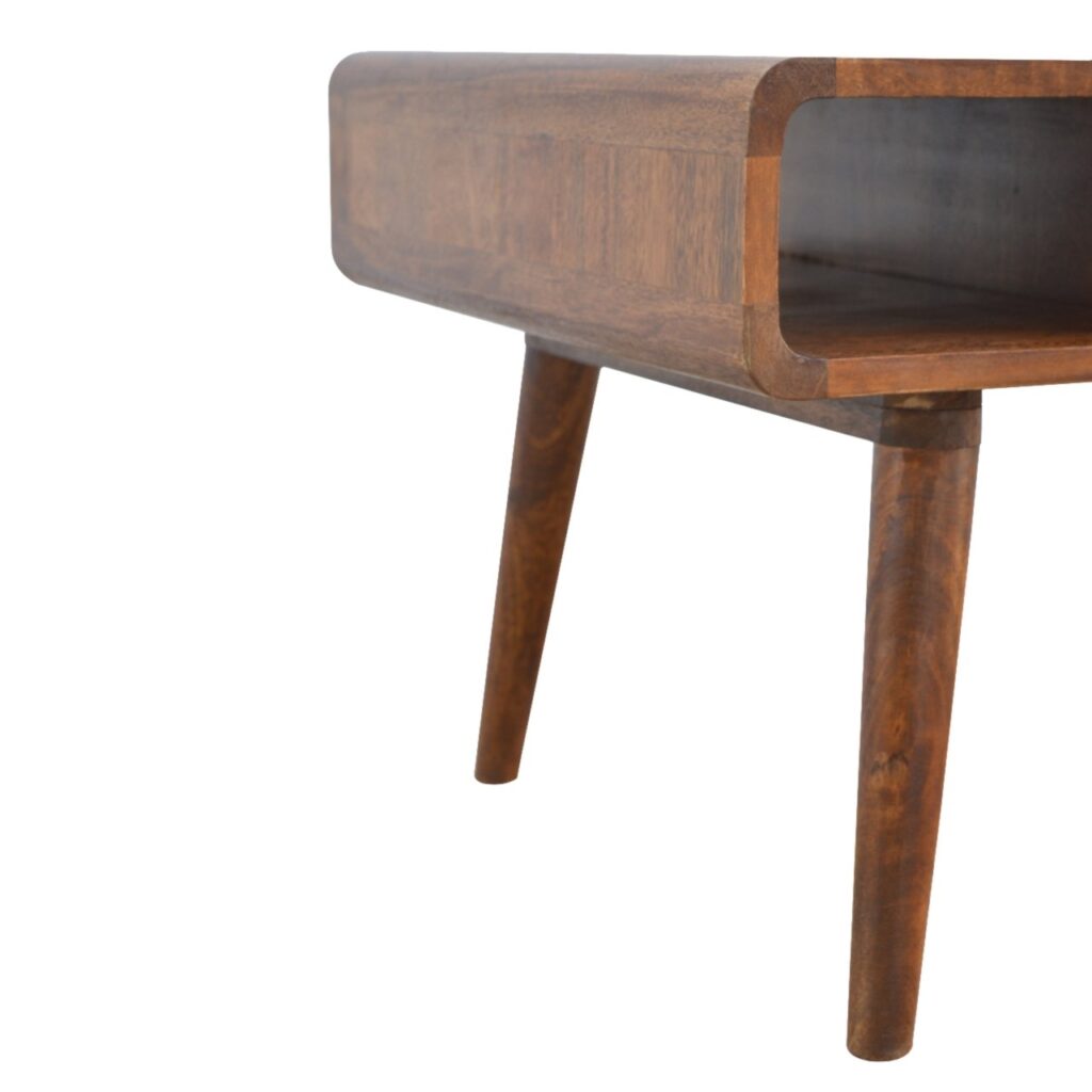 Curved Chestnut Coffee Table - Image 7