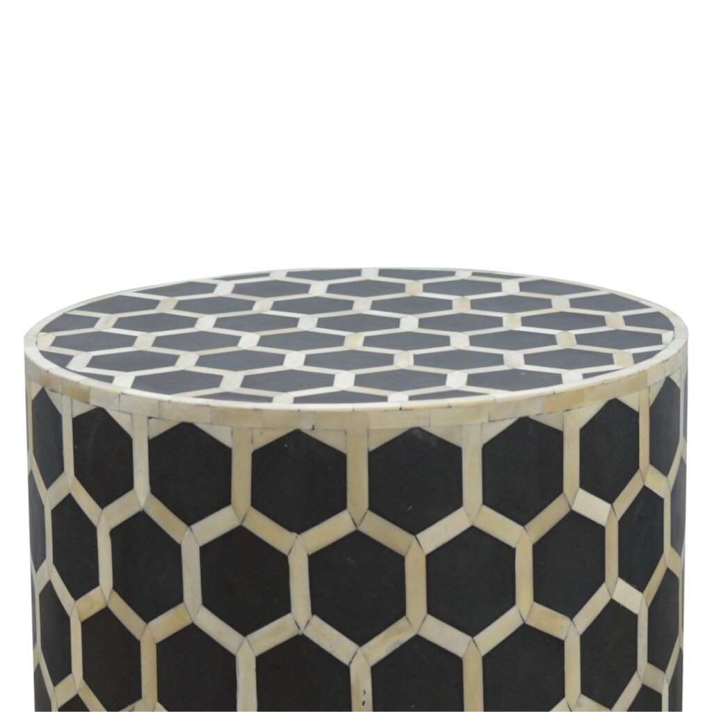 Bone Inlay Occasional Stool - Image 2