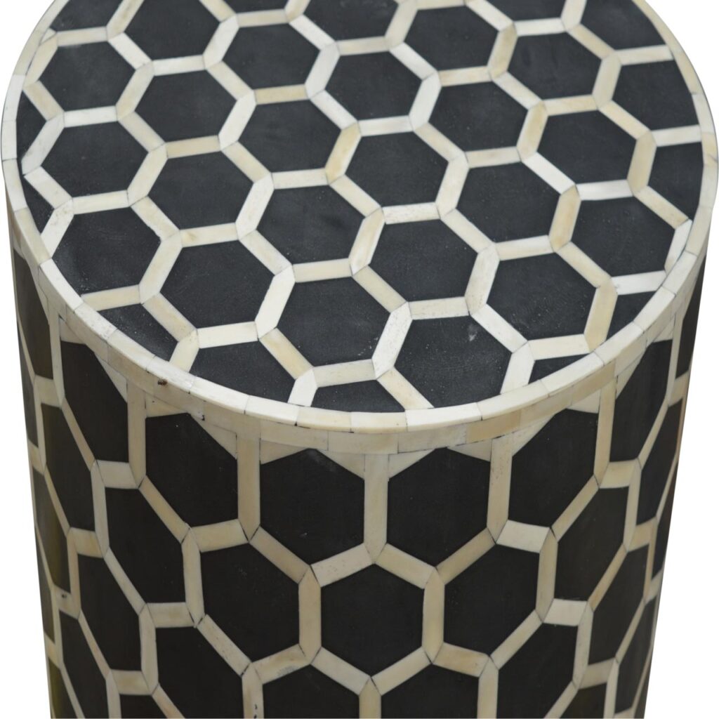 Bone Inlay Occasional Stool - Image 3
