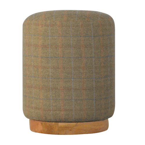Multi Tweed Round Footstool - Image 7