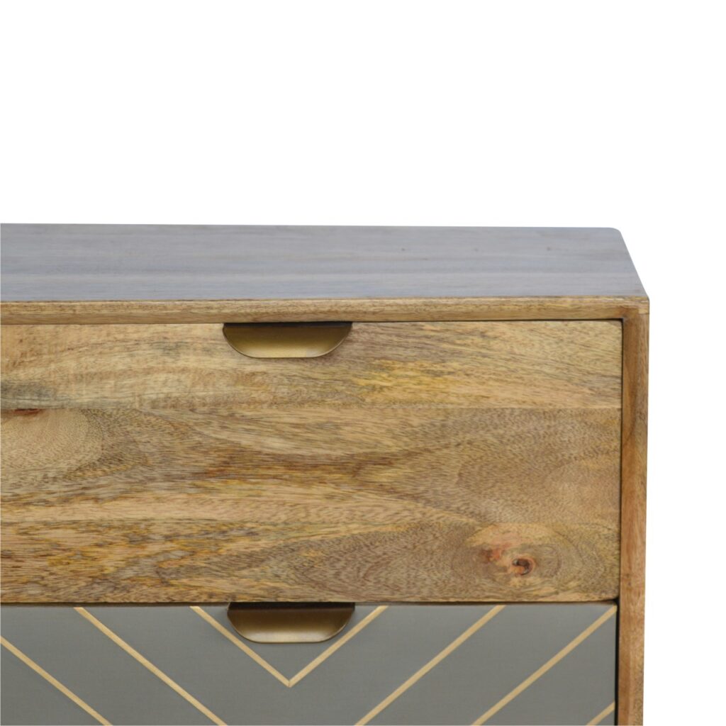 Sleek Cement Brass Inlay Chest - Image 4