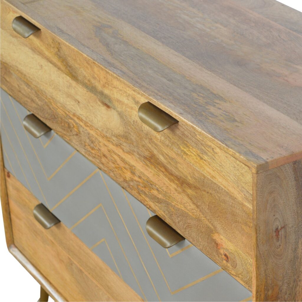Sleek Cement Brass Inlay Chest - Image 5