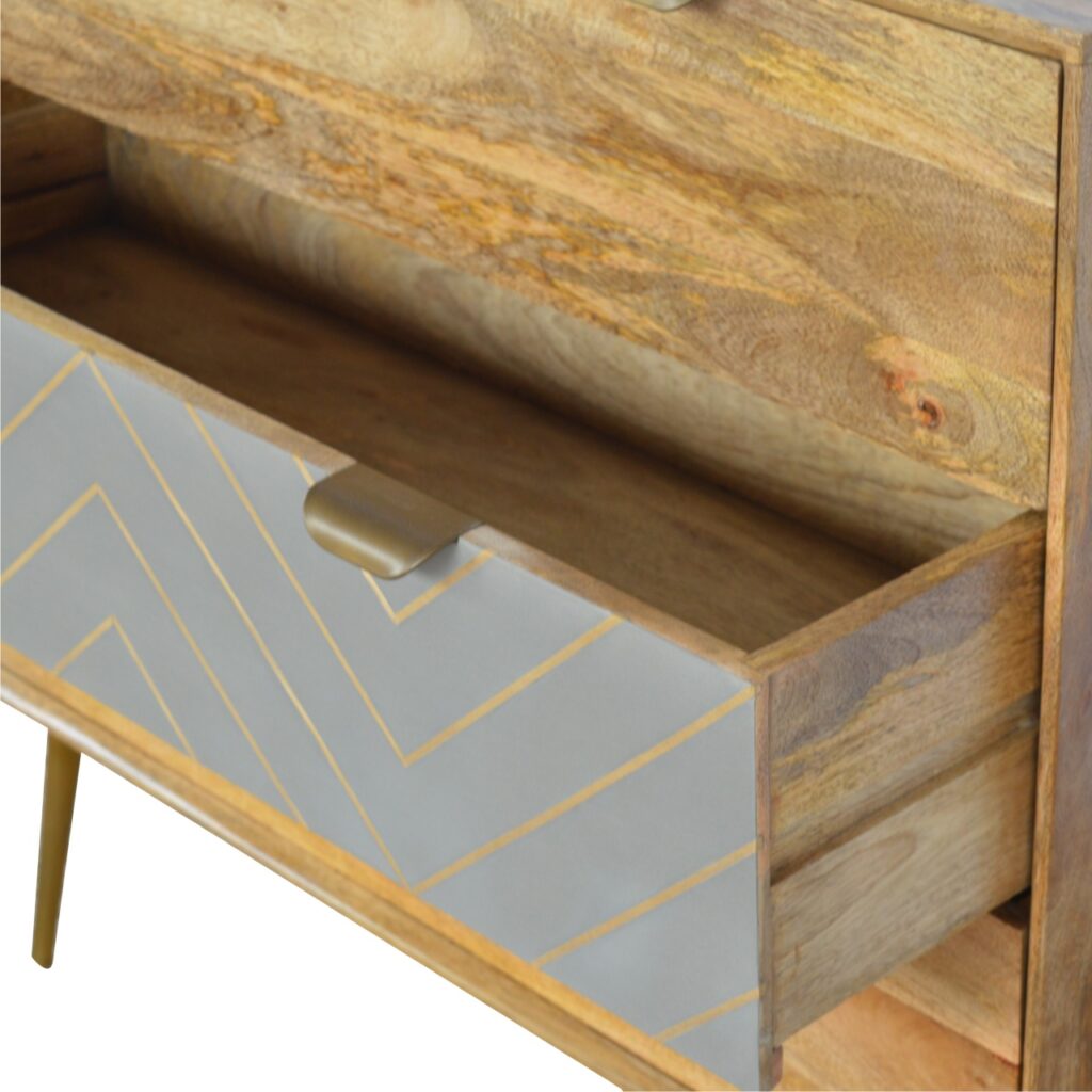 Sleek Cement Brass Inlay Chest - Image 6