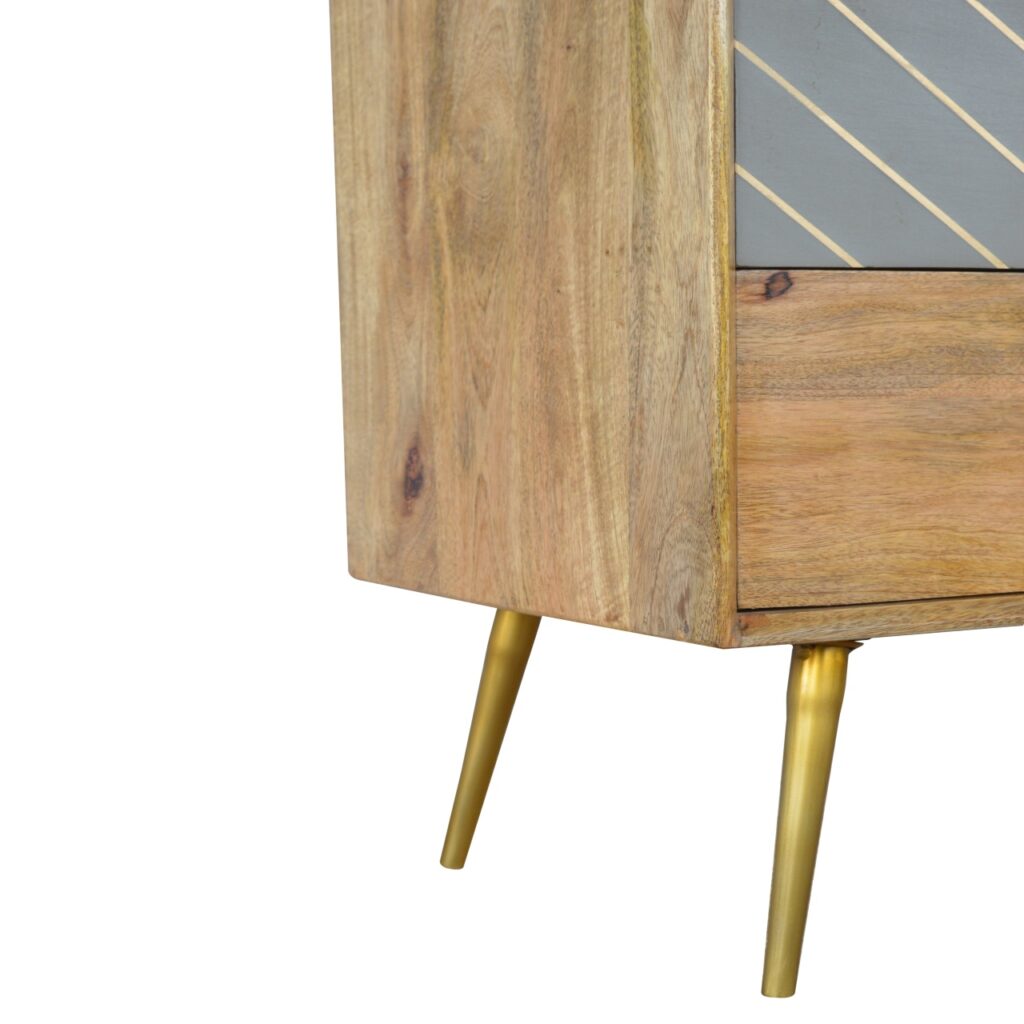 Sleek Cement Brass Inlay Chest - Image 7