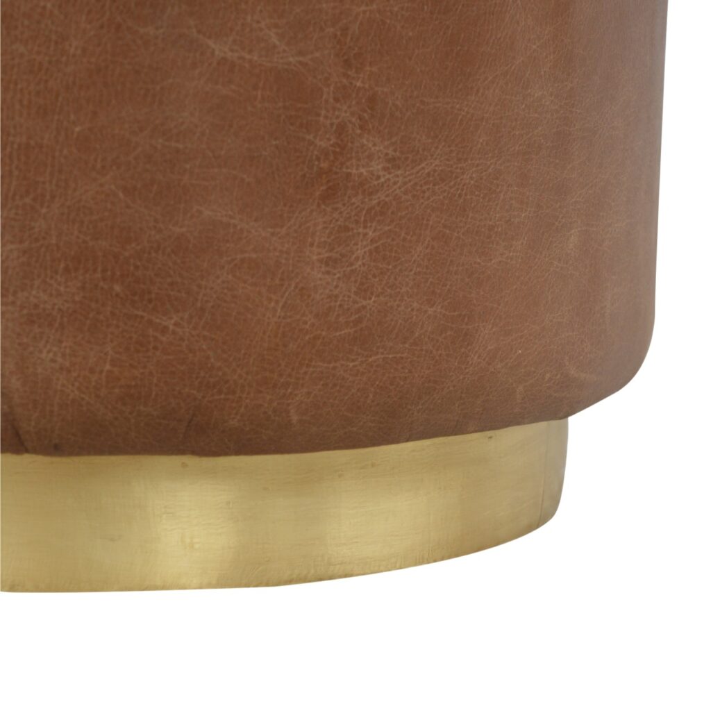Buffalo Footstool with Gold Base - Image 5