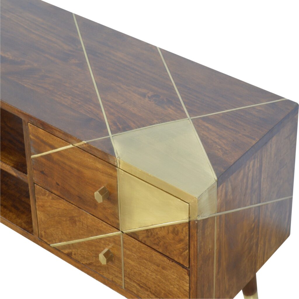 Gold Geo Chestnut Media Unit - Image 6