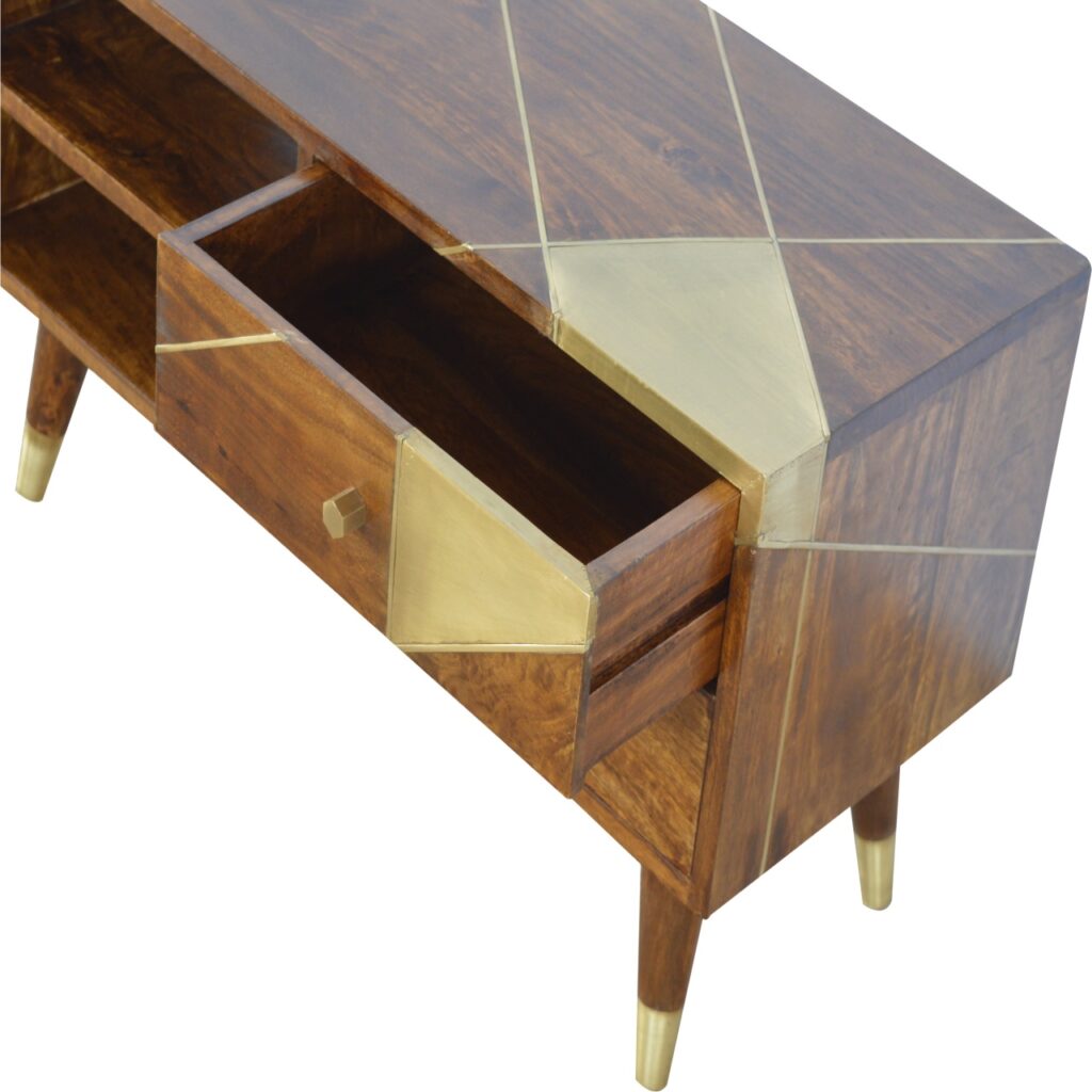 Gold Geo Chestnut Media Unit - Image 4