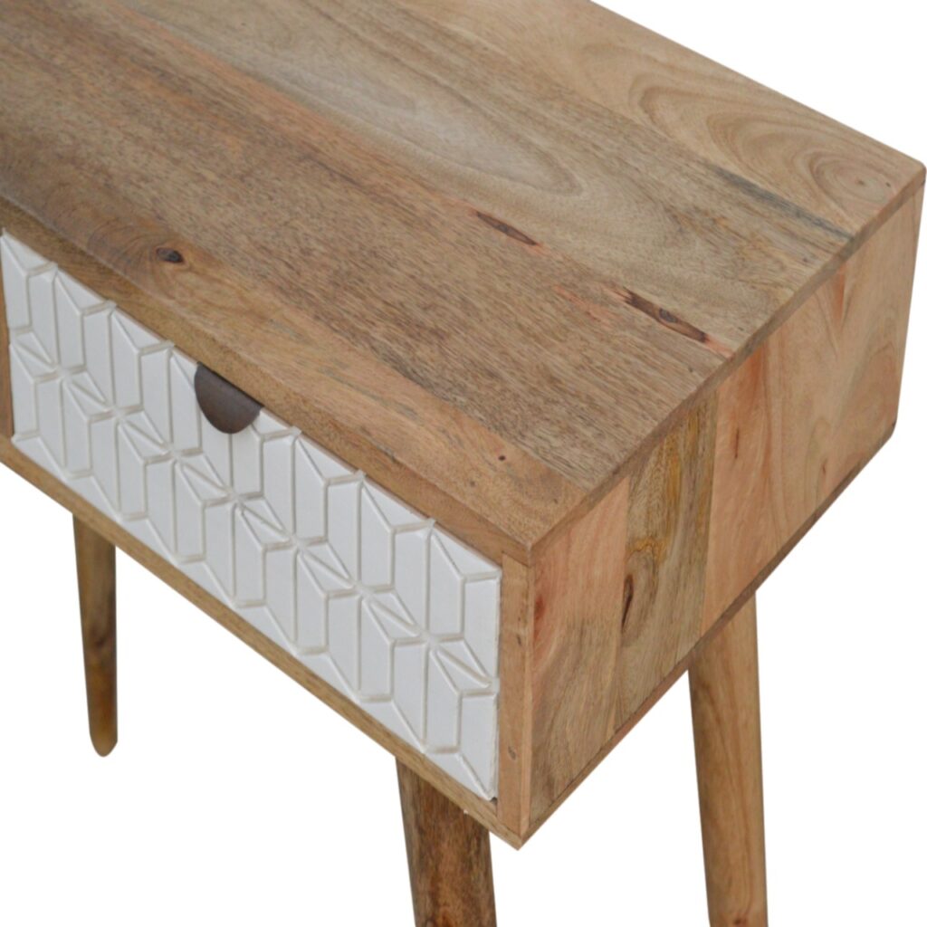Sleek White Carved Console Table - Image 6