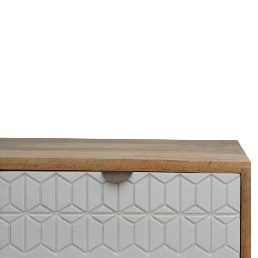 Sleek White Carved Media Unit - Image 7