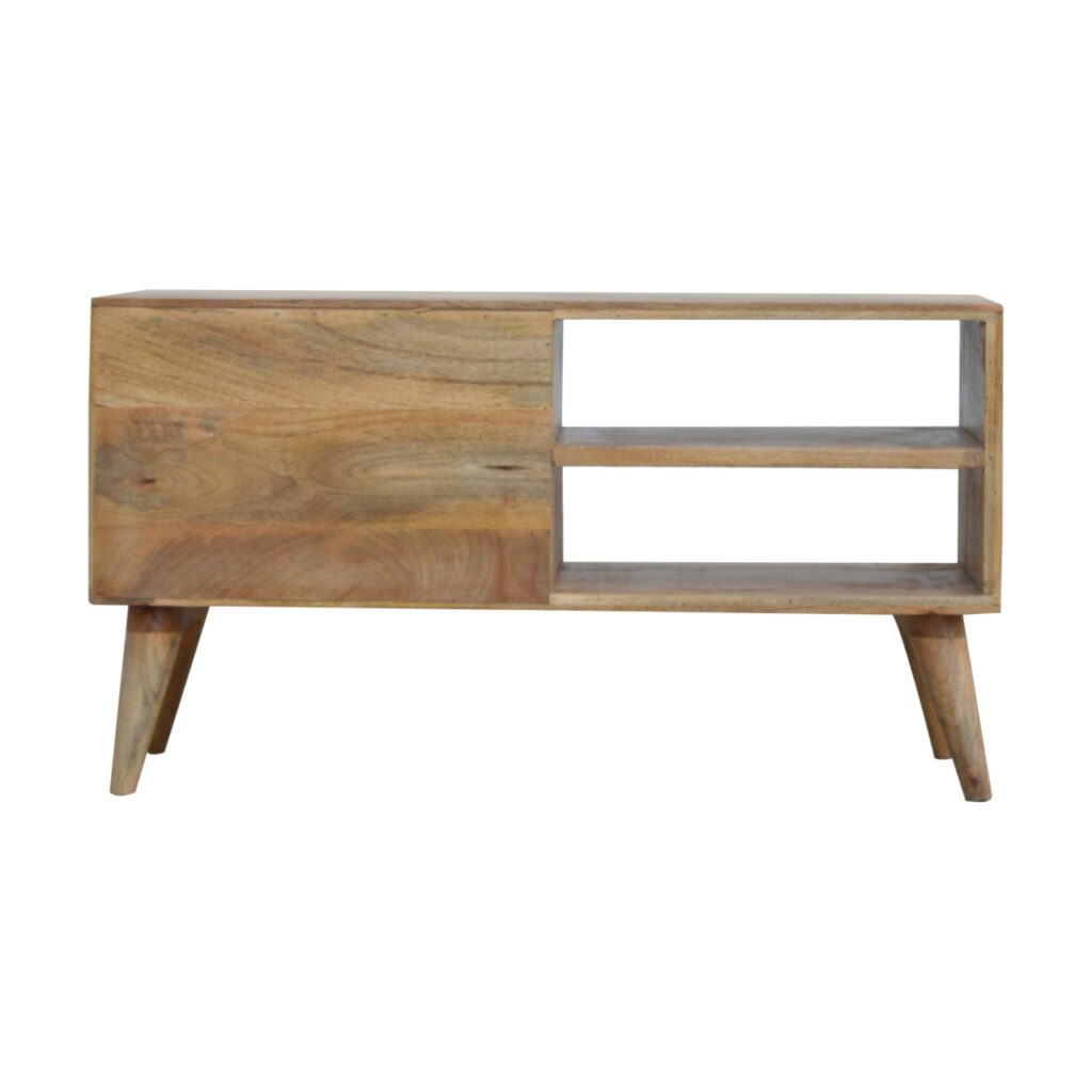 Sleek White Carved Media Unit - Image 9