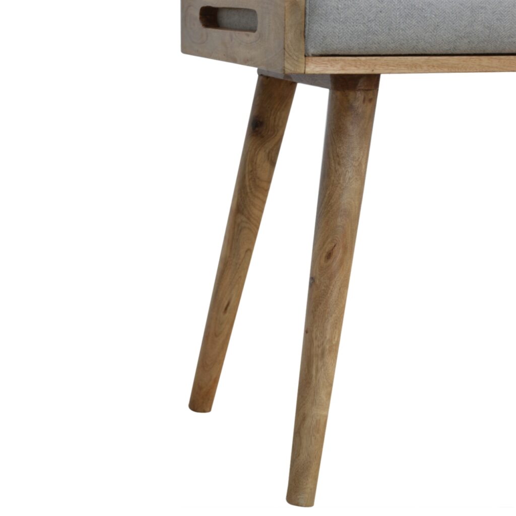 Grey Tweed Tray Style Footstool - Image 7