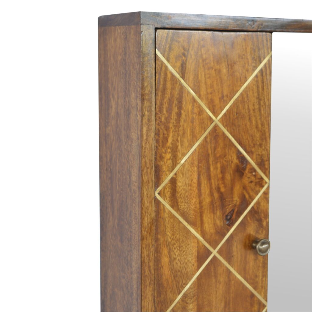 Sliding Brass Wall Mirror Cabinet - Image 4