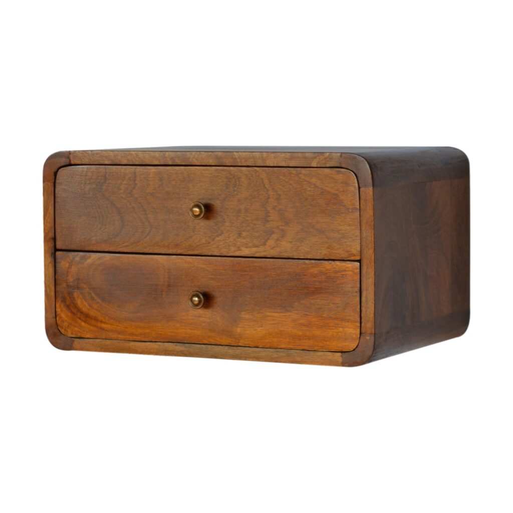 Floating Curved Chestnut Bedside - Image 3