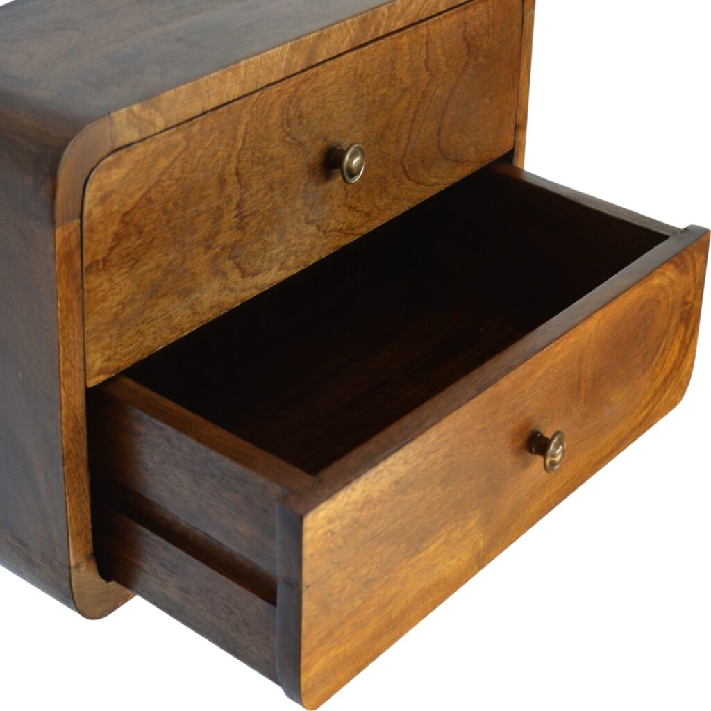 Floating Curved Chestnut Bedside - Image 5