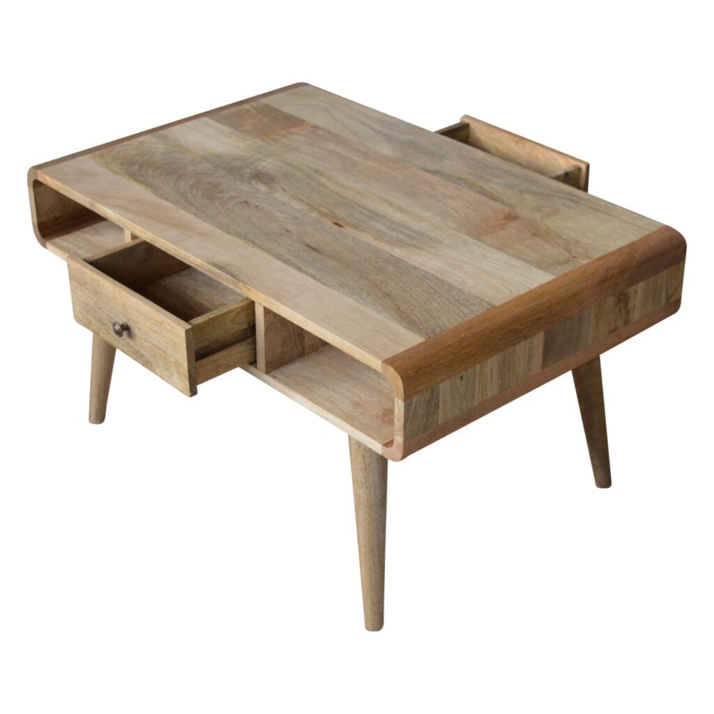 Curved Oak-ish Coffee Table - Image 4
