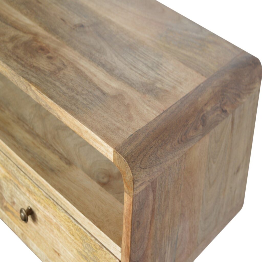 Curved Oak-ish Console Table - Image 6