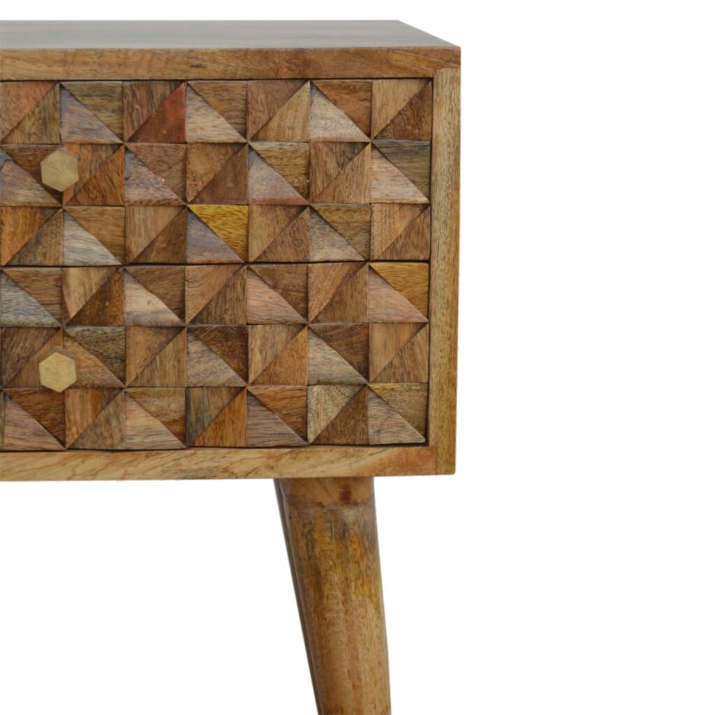 Diamond Carve 2 Drawer Bedside - Image 5