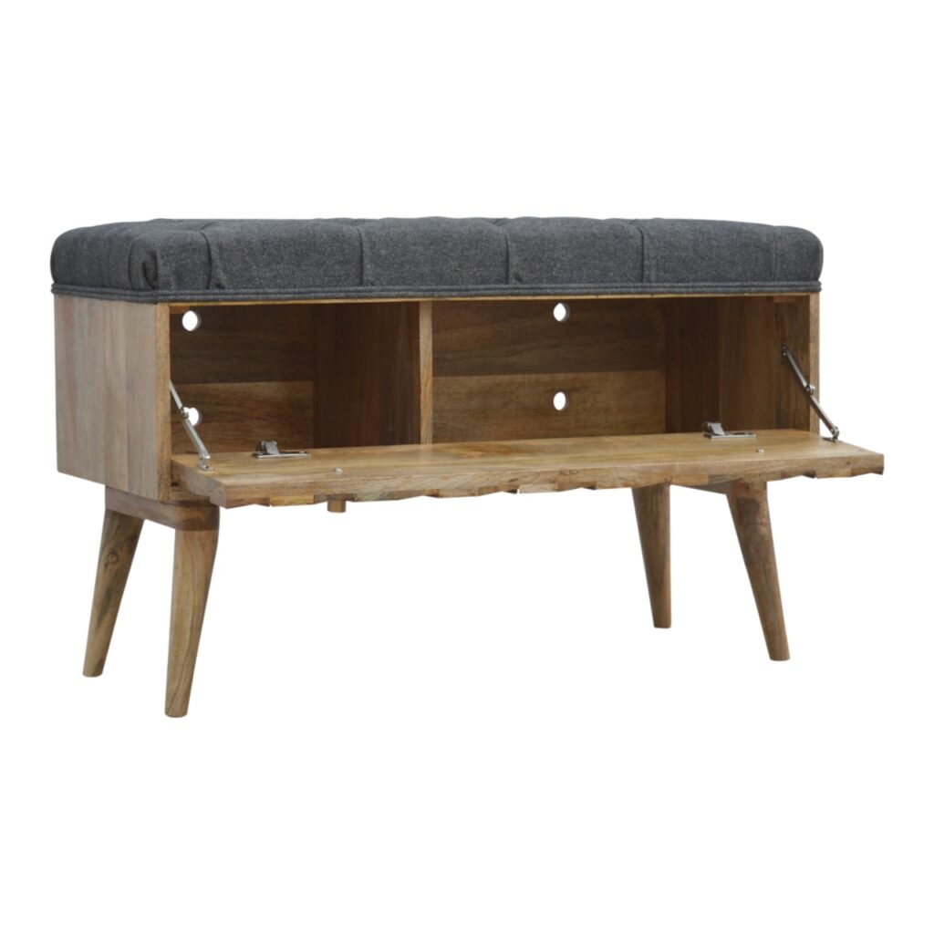 Grey Tweed Diamond Bench - Image 7